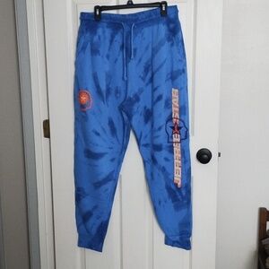 Jeffree Star Blue Tie-Dye Track Joggers with Orange Logo